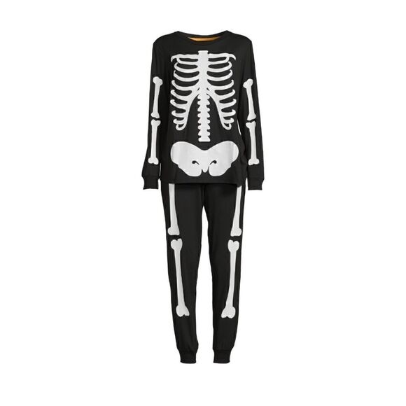 Nwt Family Look Women's Halloween Glow in the Dark Skeleton Pajama Set - Picture 4 of 8